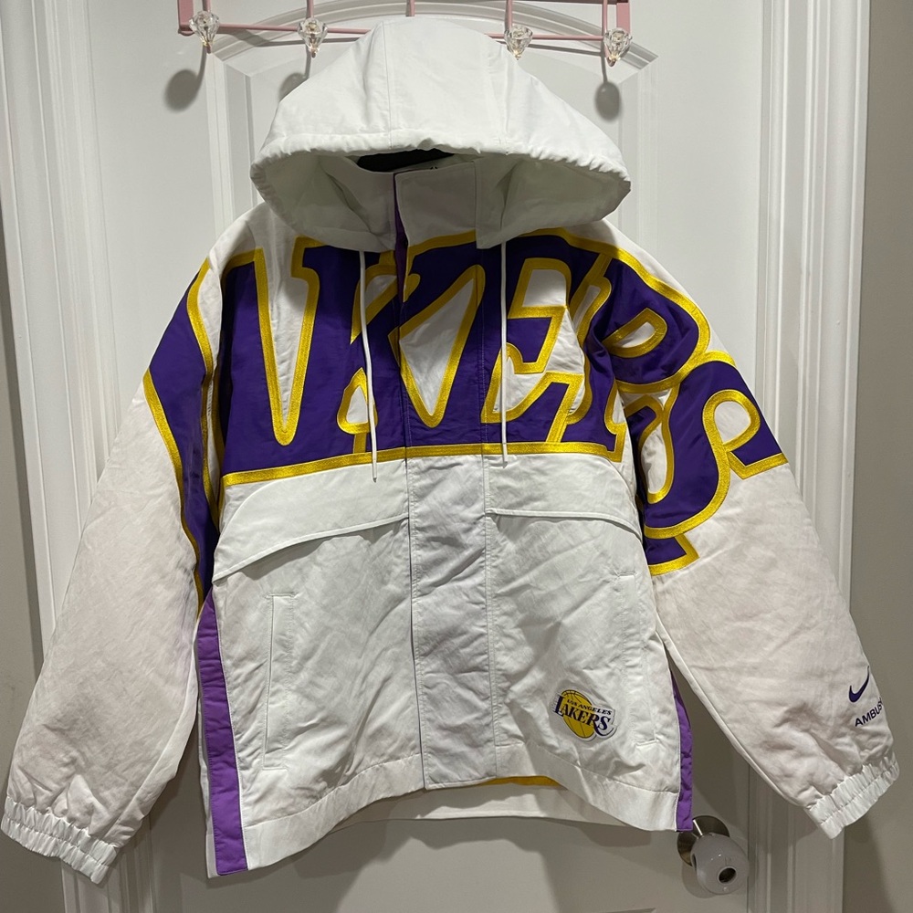 Nike x Ambush NBA Collection Lakers Jacket White Purple Gold Limited Edition - Picture 7 of 9